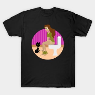 Catompany in the Bathroom T-Shirt